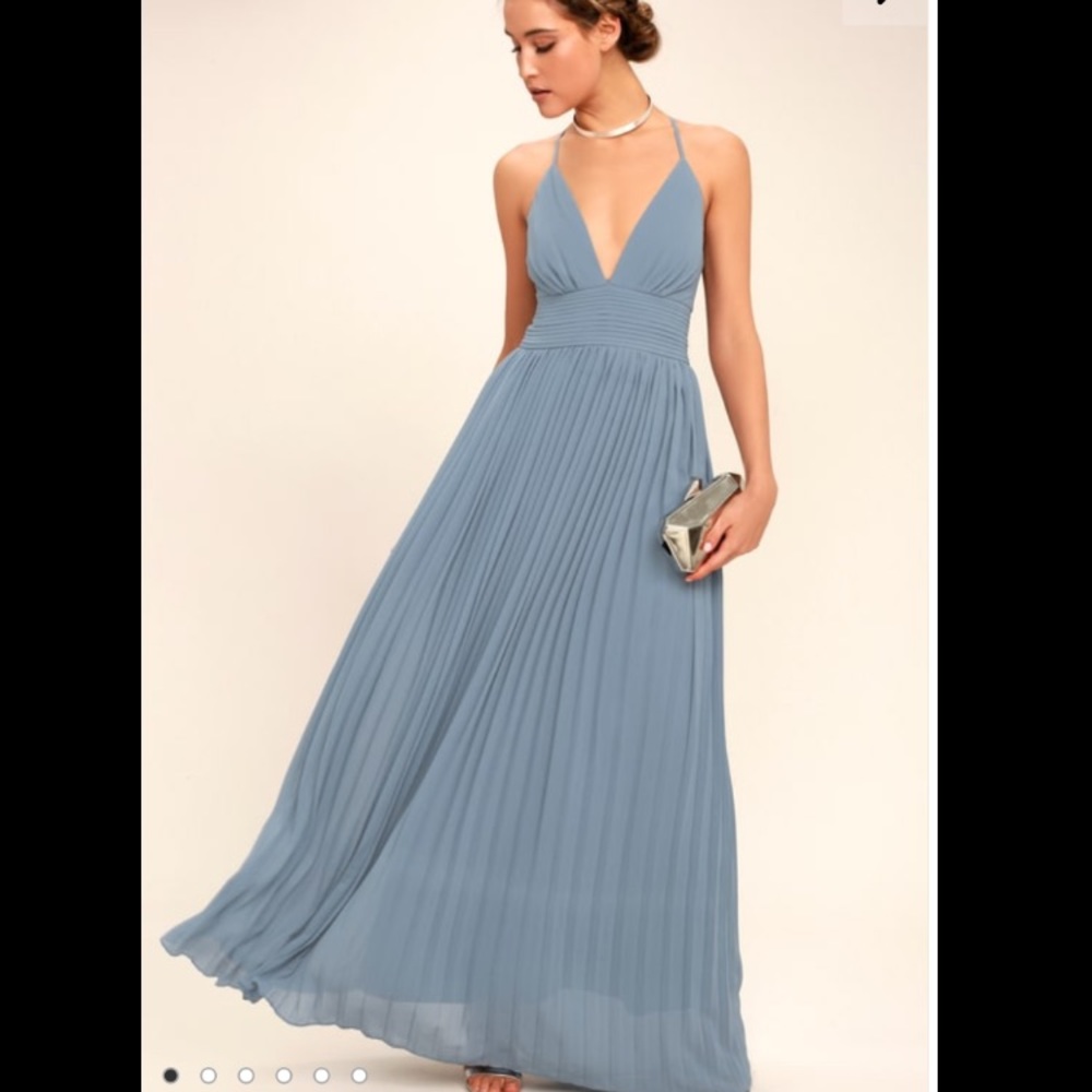 Depths of My Love Dust Blue Maxi Dress